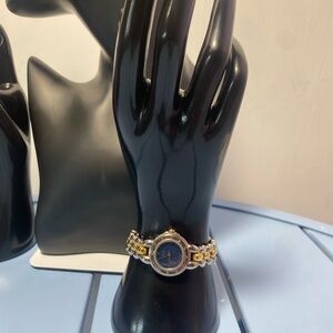 Pulsar Women’s Quartz Watch Gold Silver Tone Blue Dial Bracelet